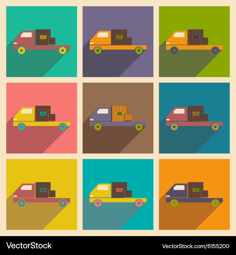 Flat with shadow concept and mobile application Vector Image