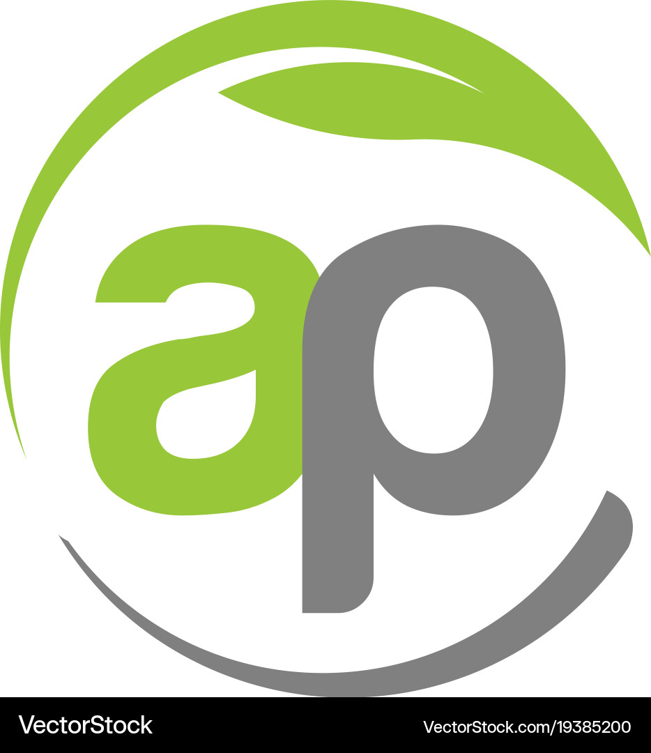 Green Leaf AP Logo Vector Image