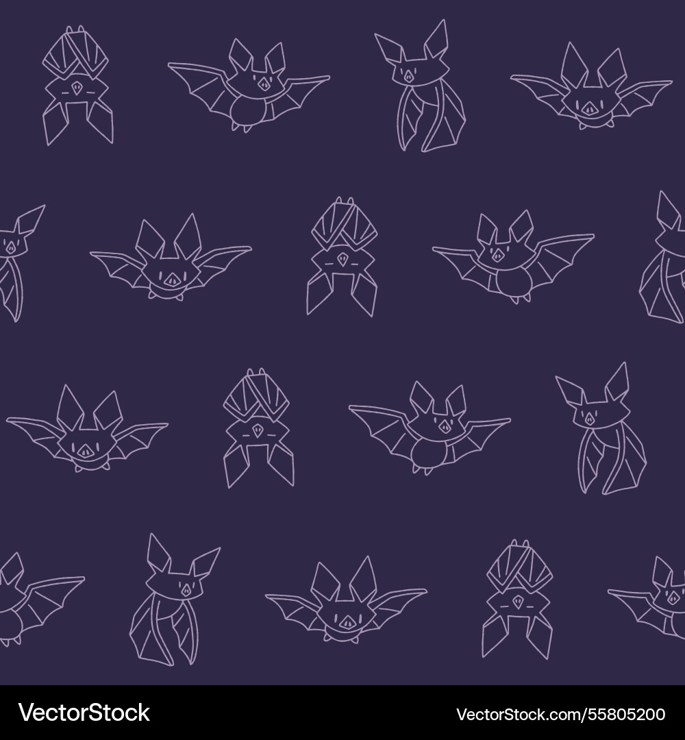 Outline bat seamless pattern background for print Vector Image