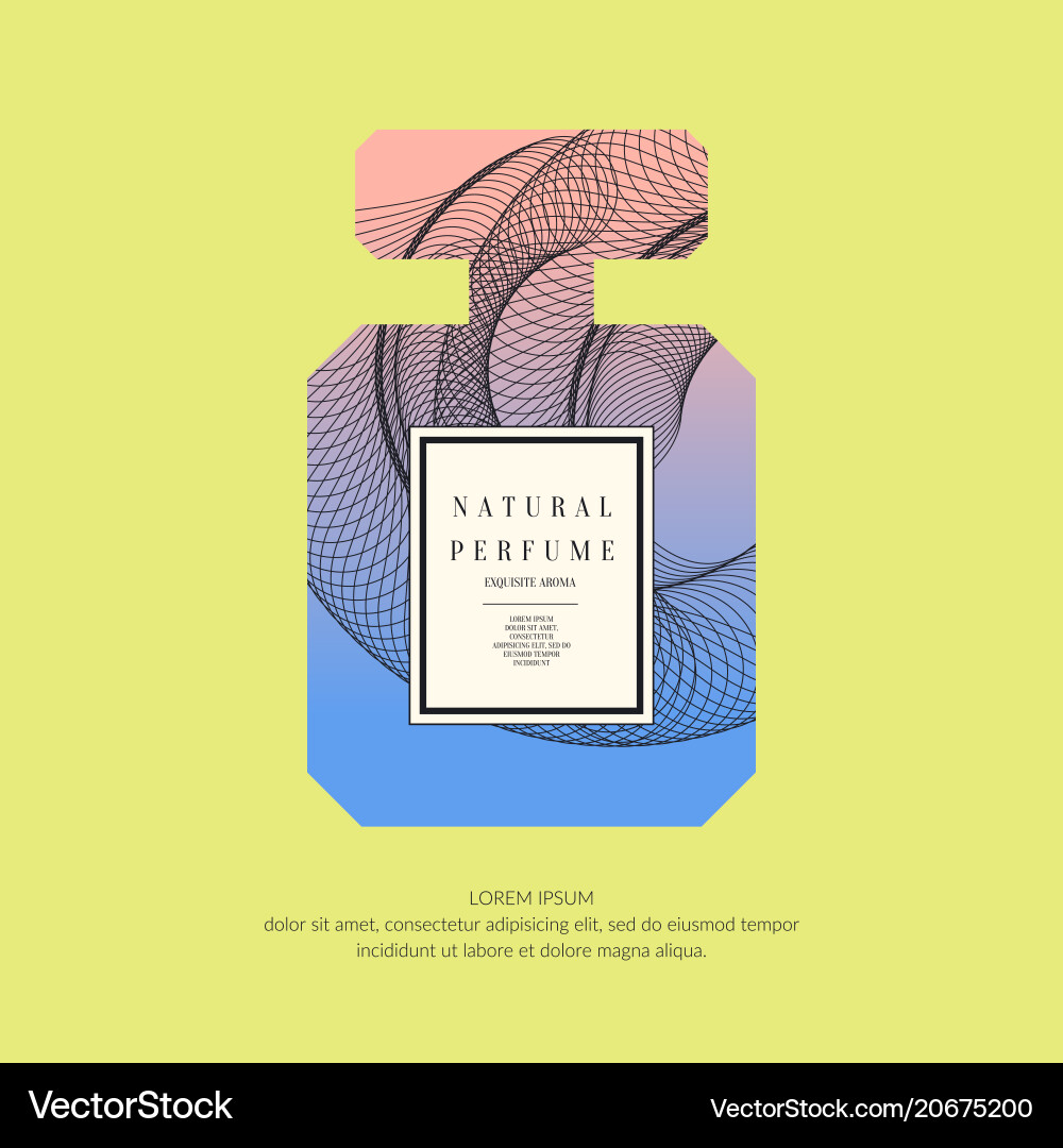 Perfume bottle with dynamic lines and waves Vector Image