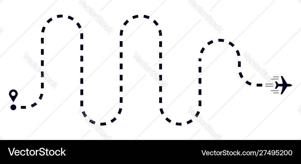 Plane with track in flat style vector image
