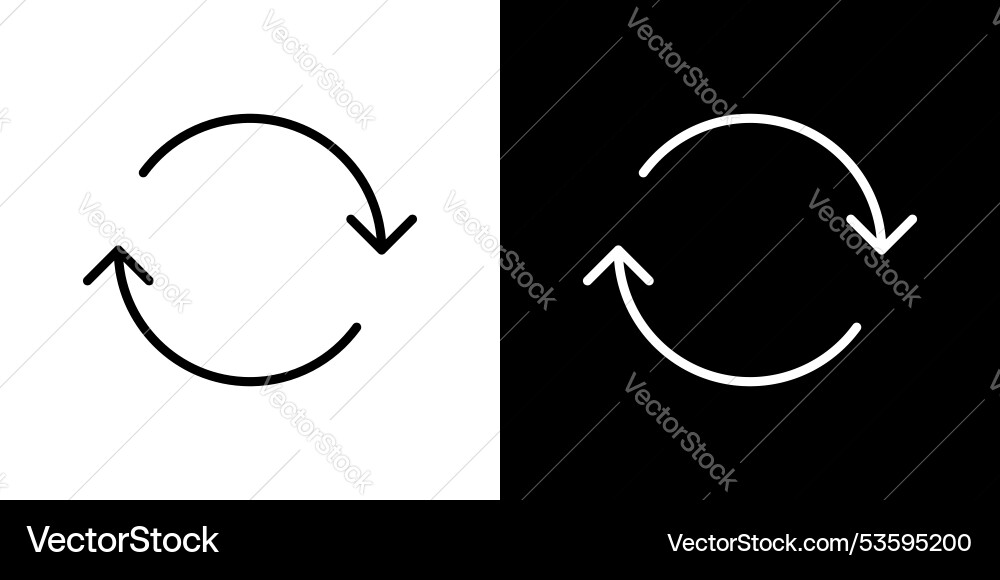 Recurring thin line icon set Recurring thin line icon set vector image