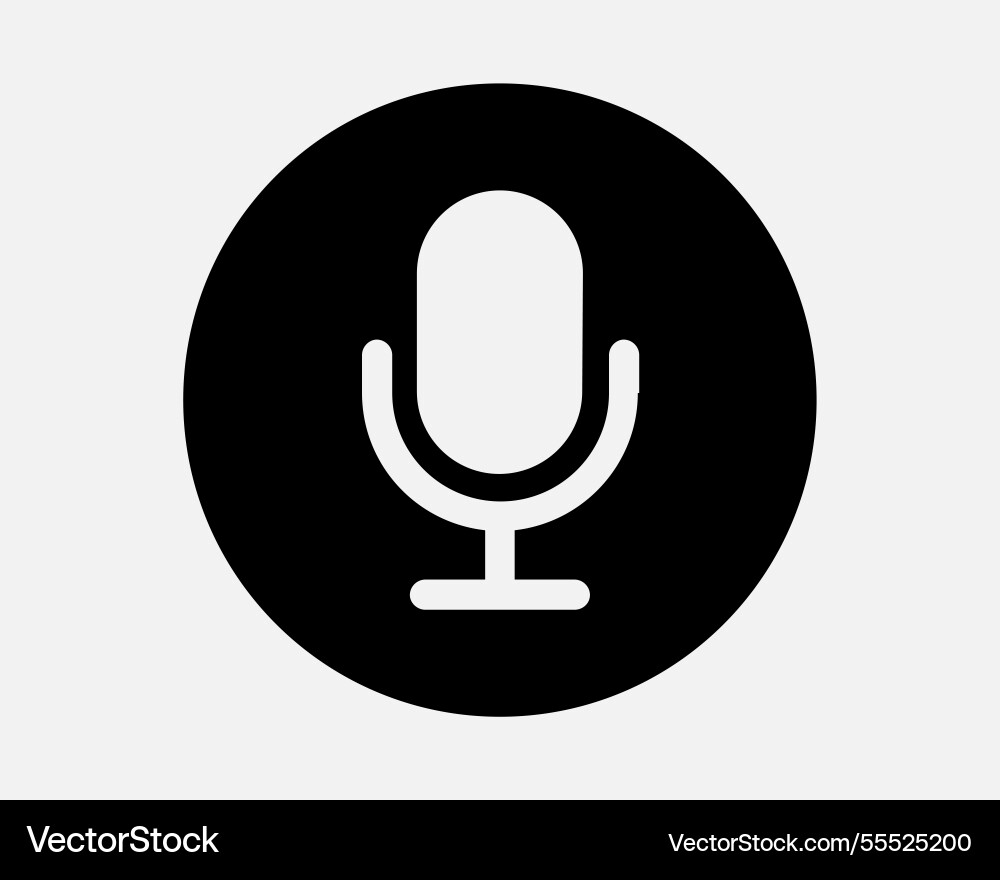 Round Microphone Icon Royalty Free Vector Image