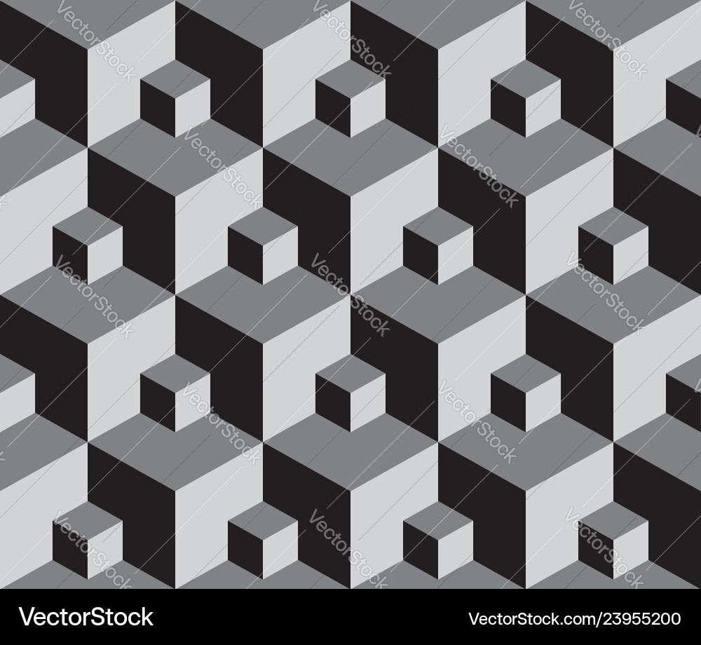 Seamless pattern 3d cube Vector Image