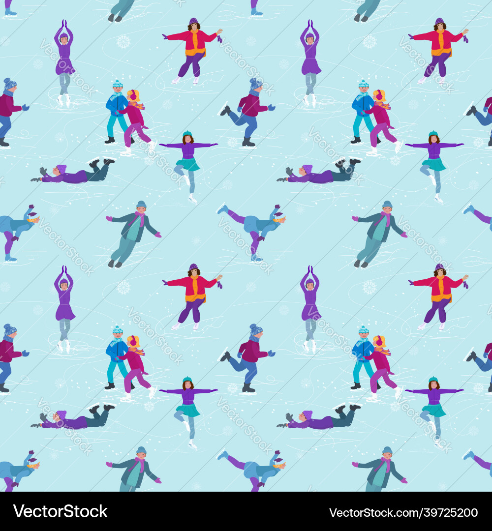 Seamless pattern with a winter plot figure Vector Image