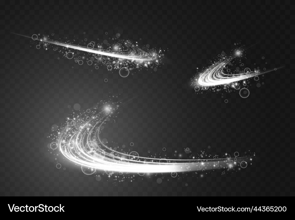 Set of abstract light lines movement and speed Vector Image