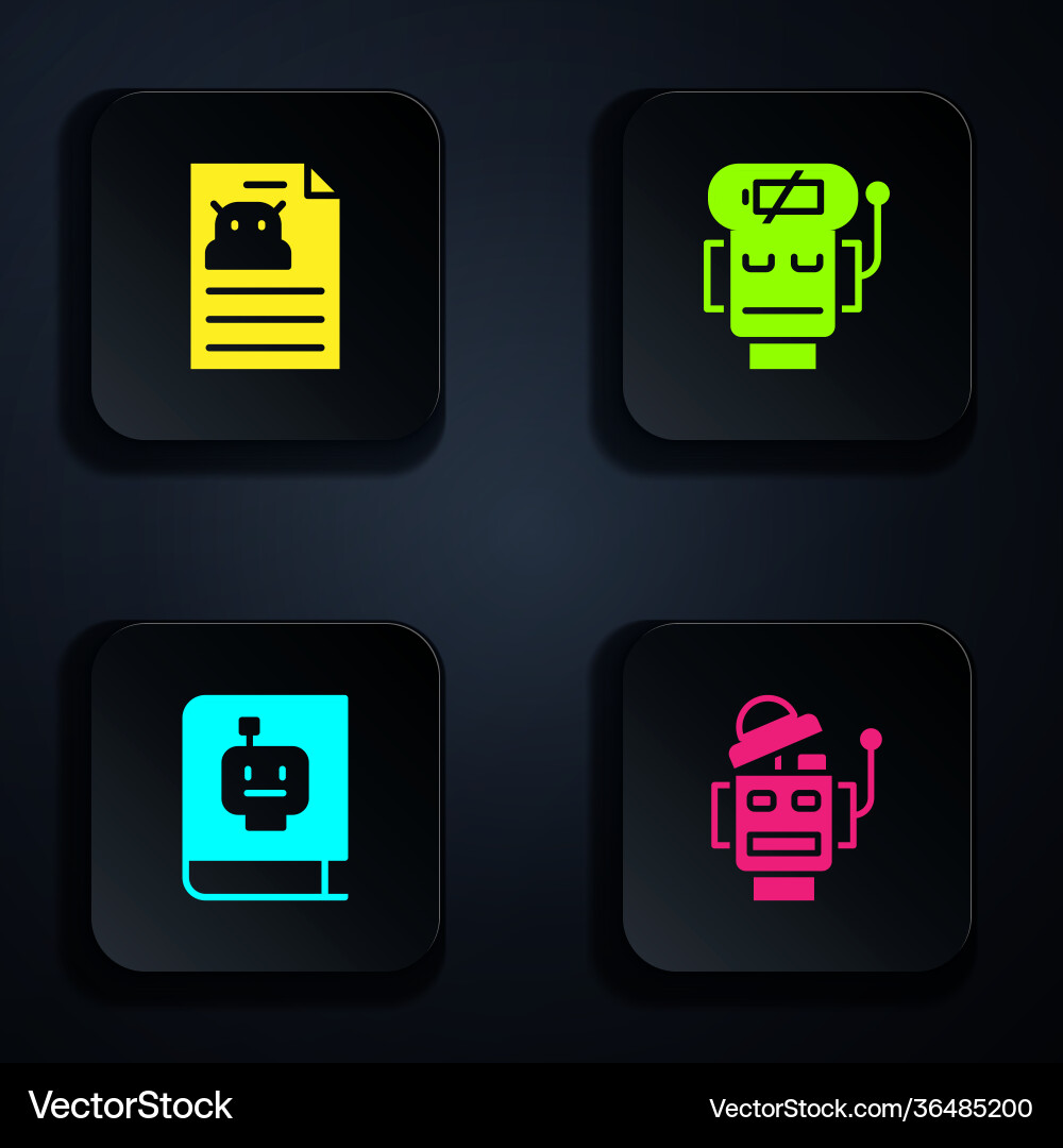 Set robot technical specification user manual vector image