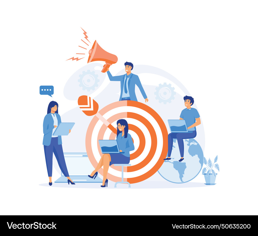 Teamwork to build organizational success Vector Image