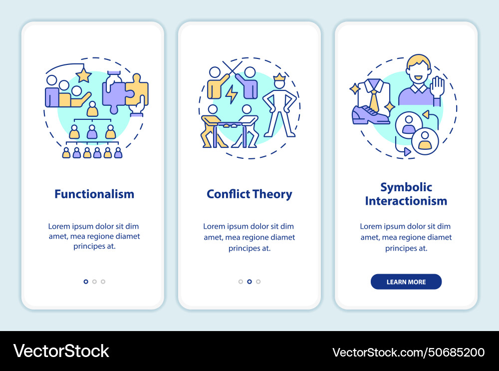 Theories of social stratification onboarding Theories of social stratification onboarding vector image
