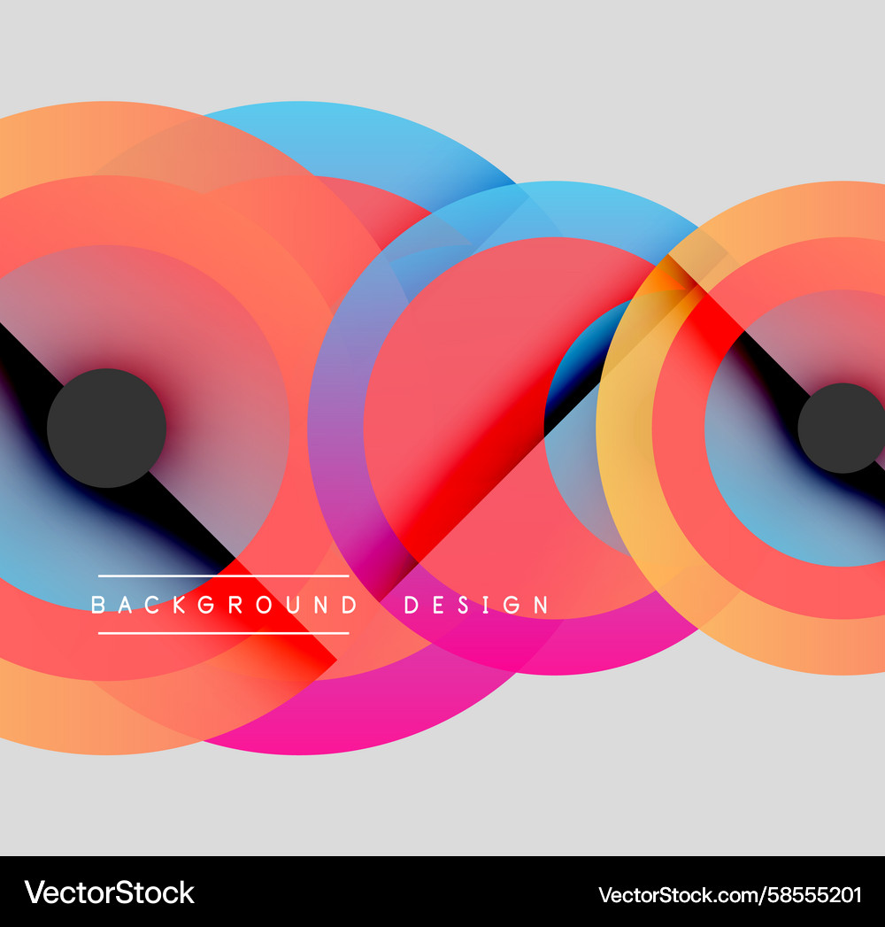 Abstract colorful circles overlap creating Abstract colorful circles overlap creating Vector Image
