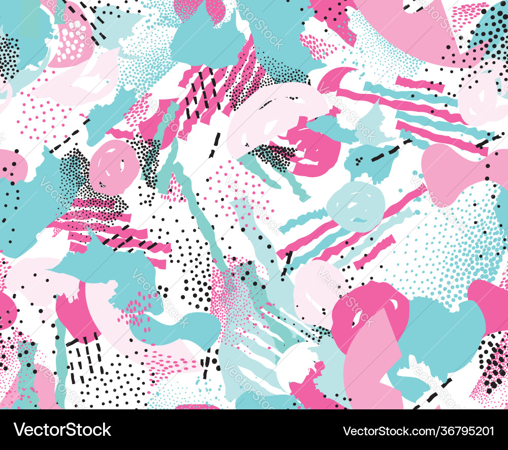 Abstract seamless pattern with chaotic lines Vector Image