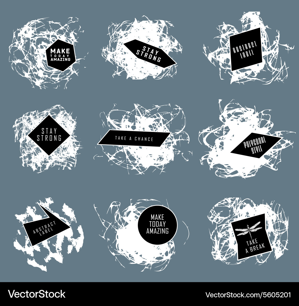 Abstract set of blobs splash labels vector image