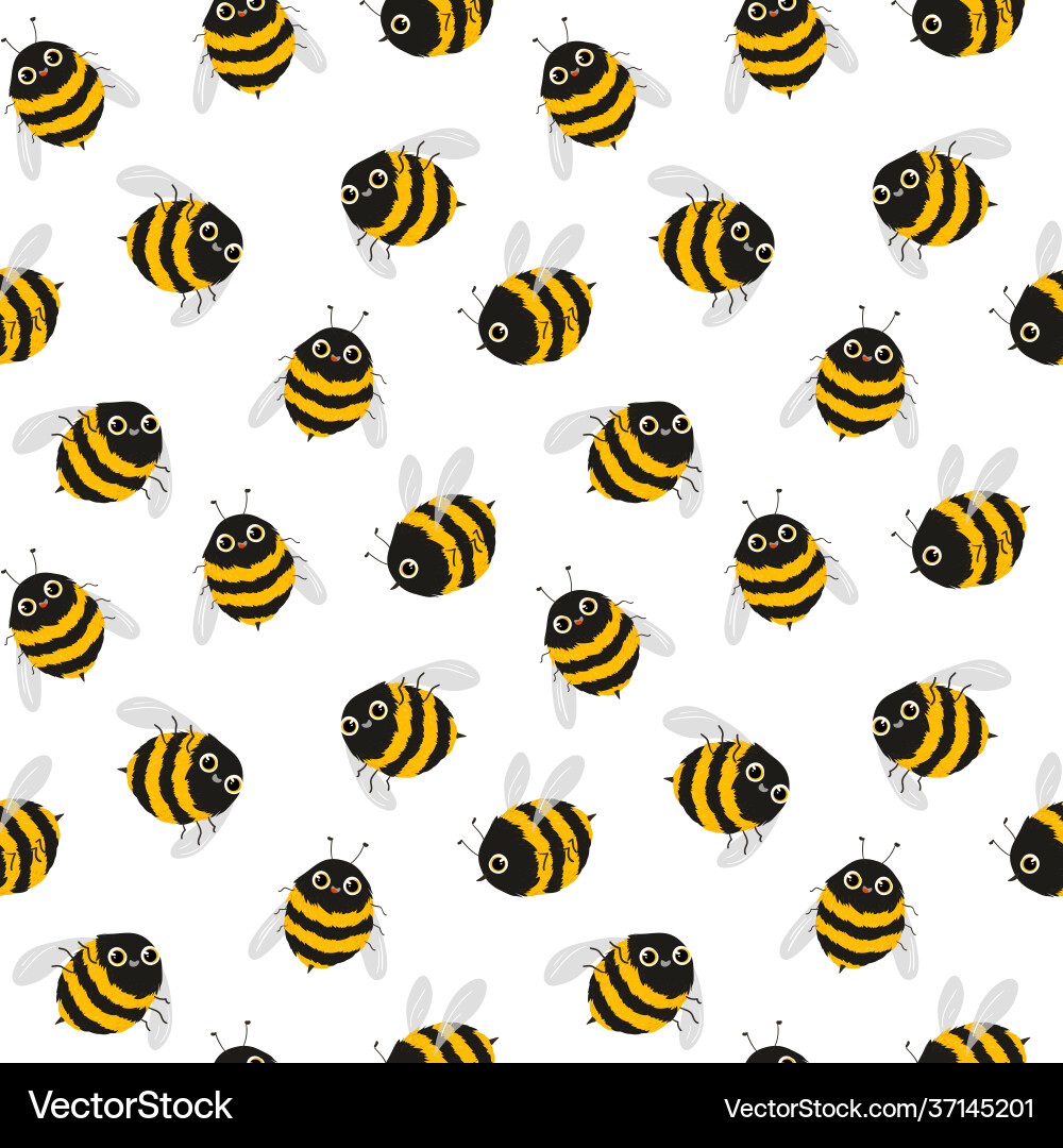 Bee character seamless pattern Vector Image