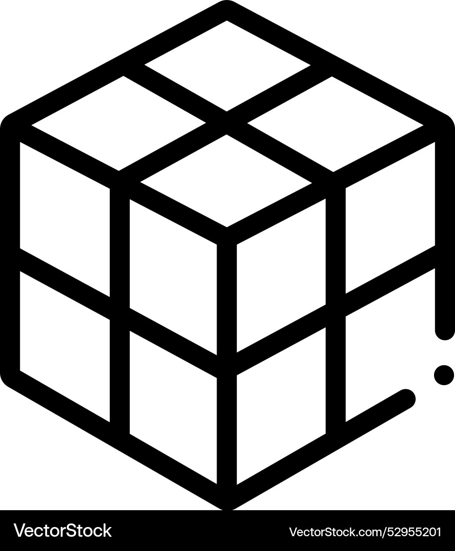 Cube icon thin linear style design isolated Cube icon thin linear style design isolated vector image