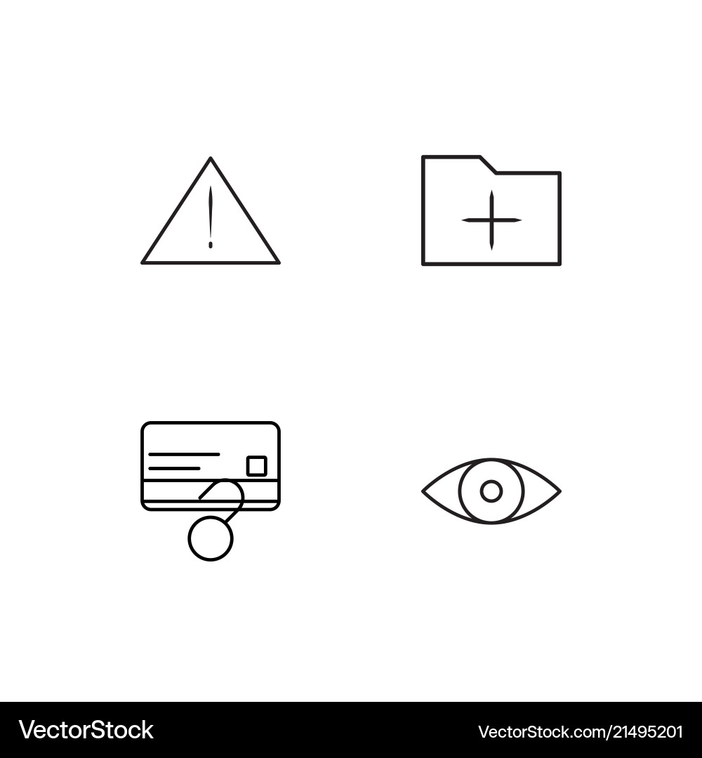 Cyber security linear icons set simple outline vector image