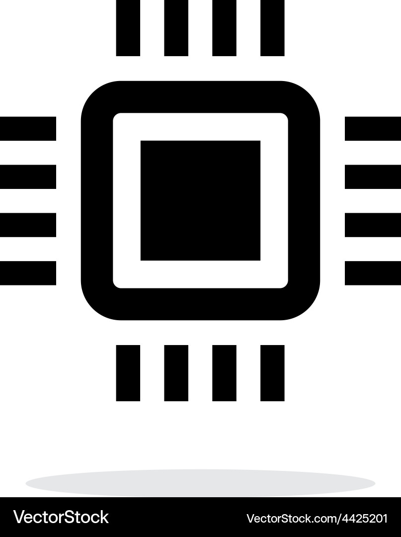 Mini CPU Icon - White Background Vector Image