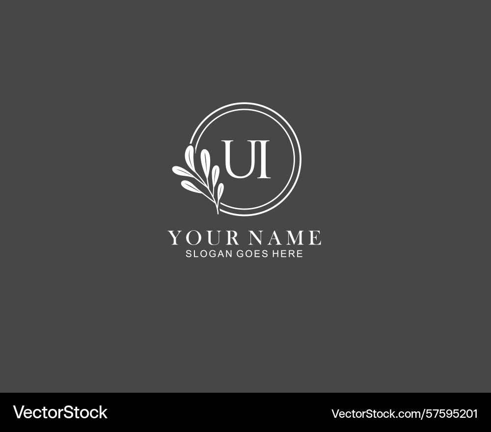 Minimalist ui monogram logos with botanical Vector Image