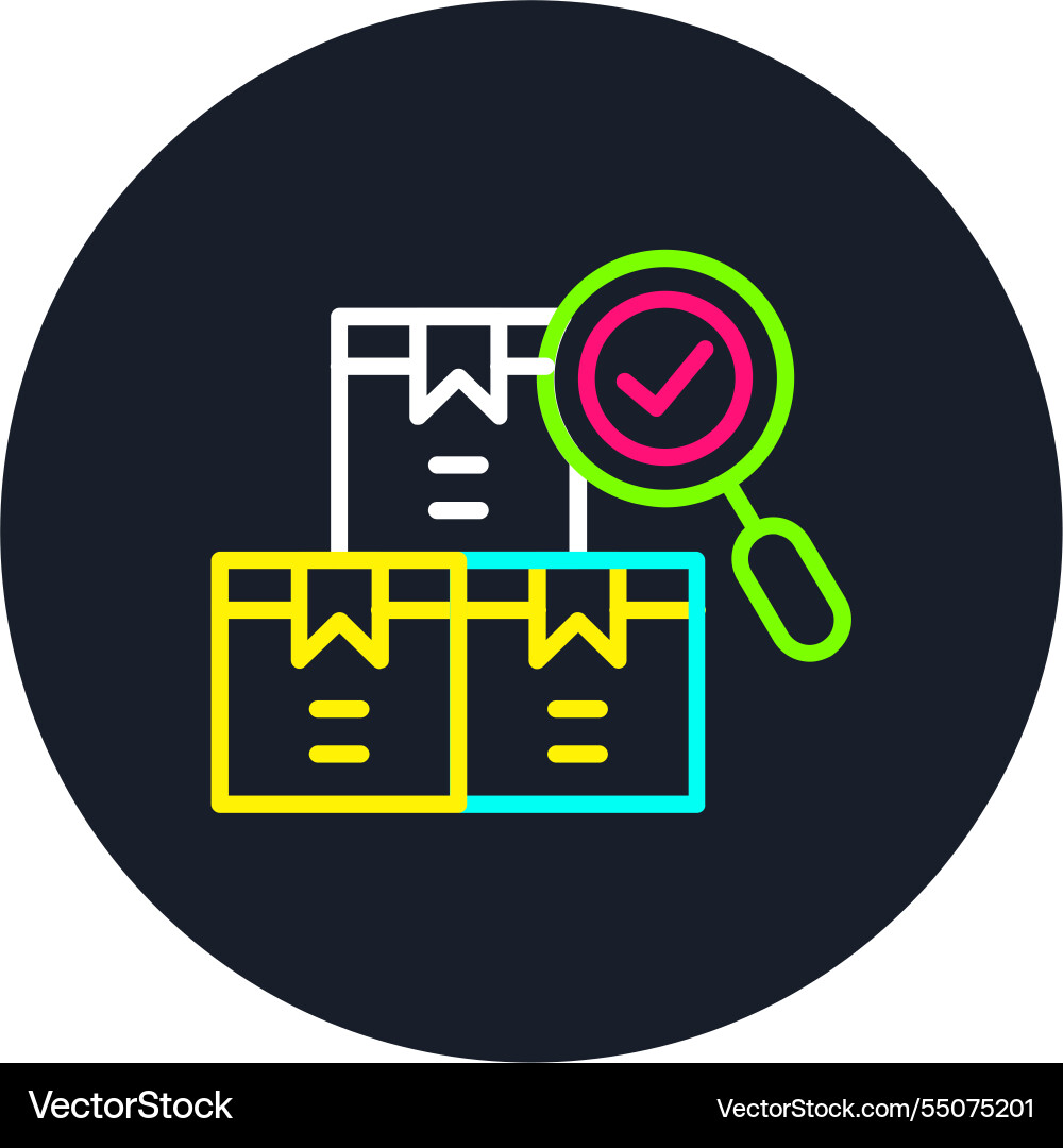 Quality control line multi color icon vector image