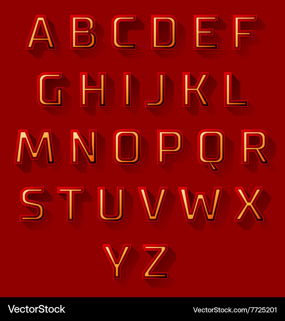 Red font design set vector image
