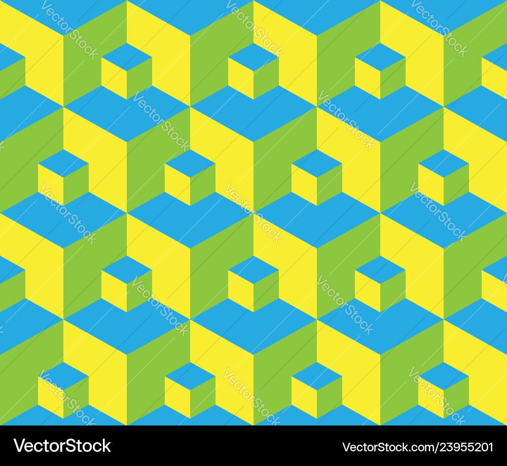 Seamless pattern 3d cube vector image