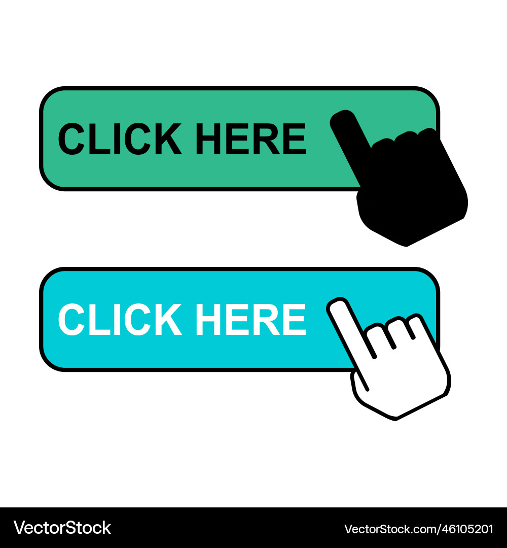 Set of click here web button internet flat Vector Image