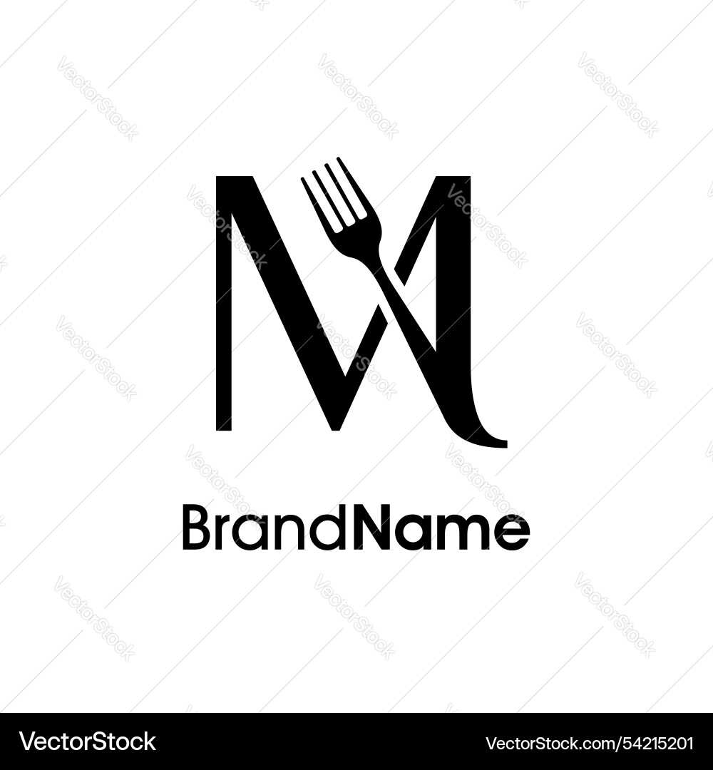 Simple and unique initial m fork logo Vector Image