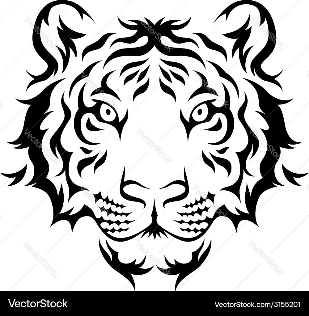 Tribal Tiger Head vector image
