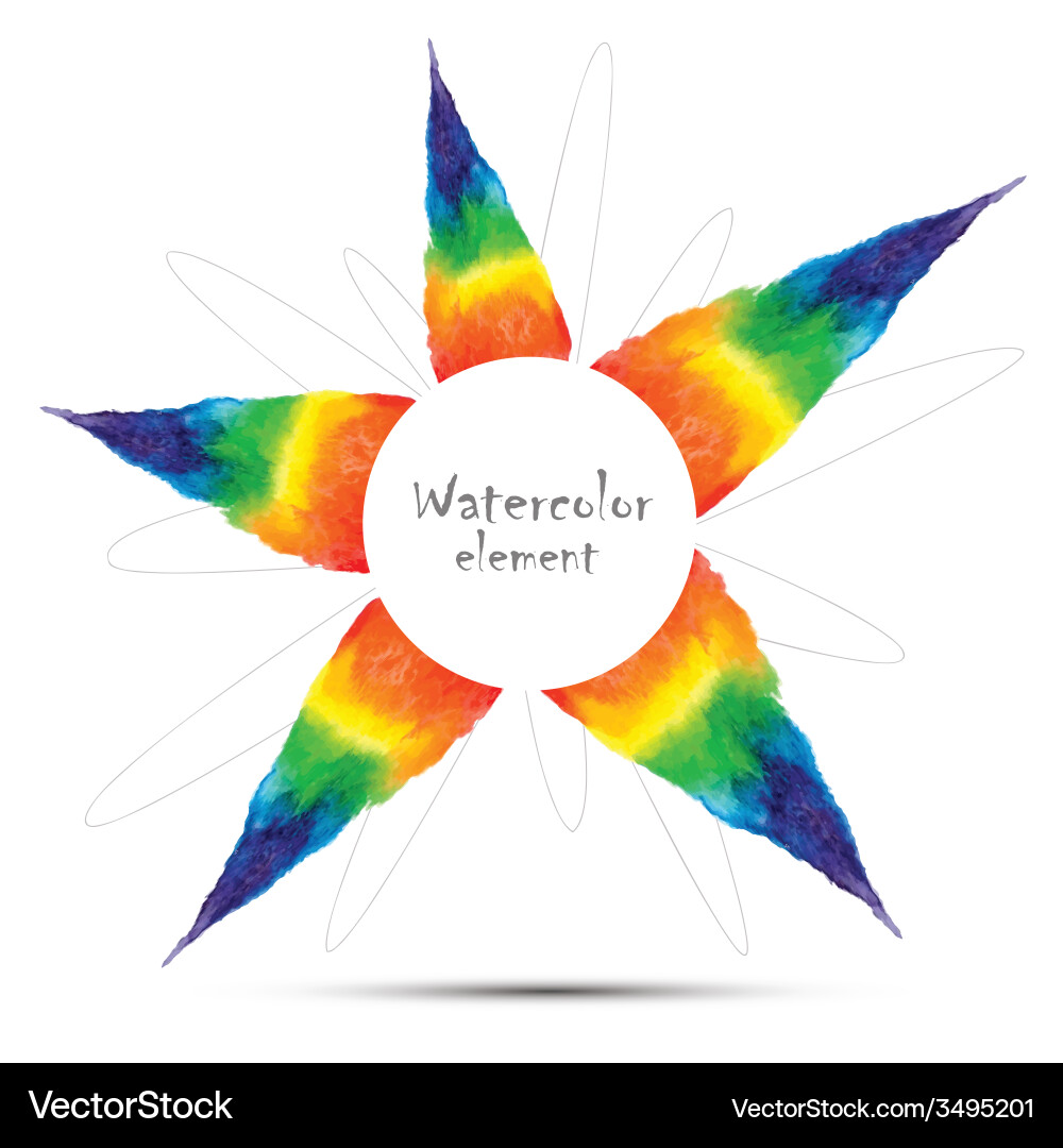 Watercolor rainbow design element with space for t vector image