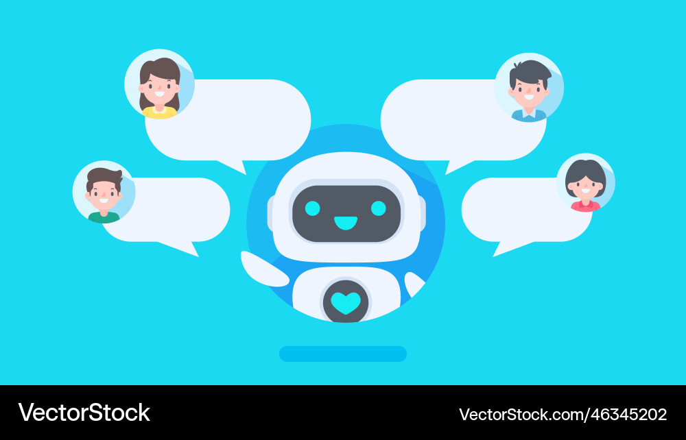 Auto reply system with intelligent robots provide Auto reply system with intelligent robots provide vector image