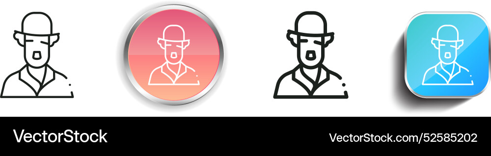 Chaplin icon thin linear regular and button style vector image