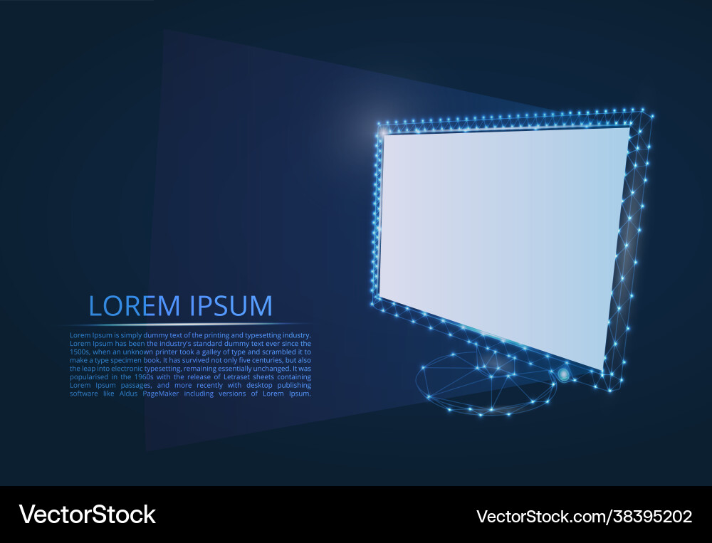 Computer monitor in style lines Computer monitor in style lines Vector Image