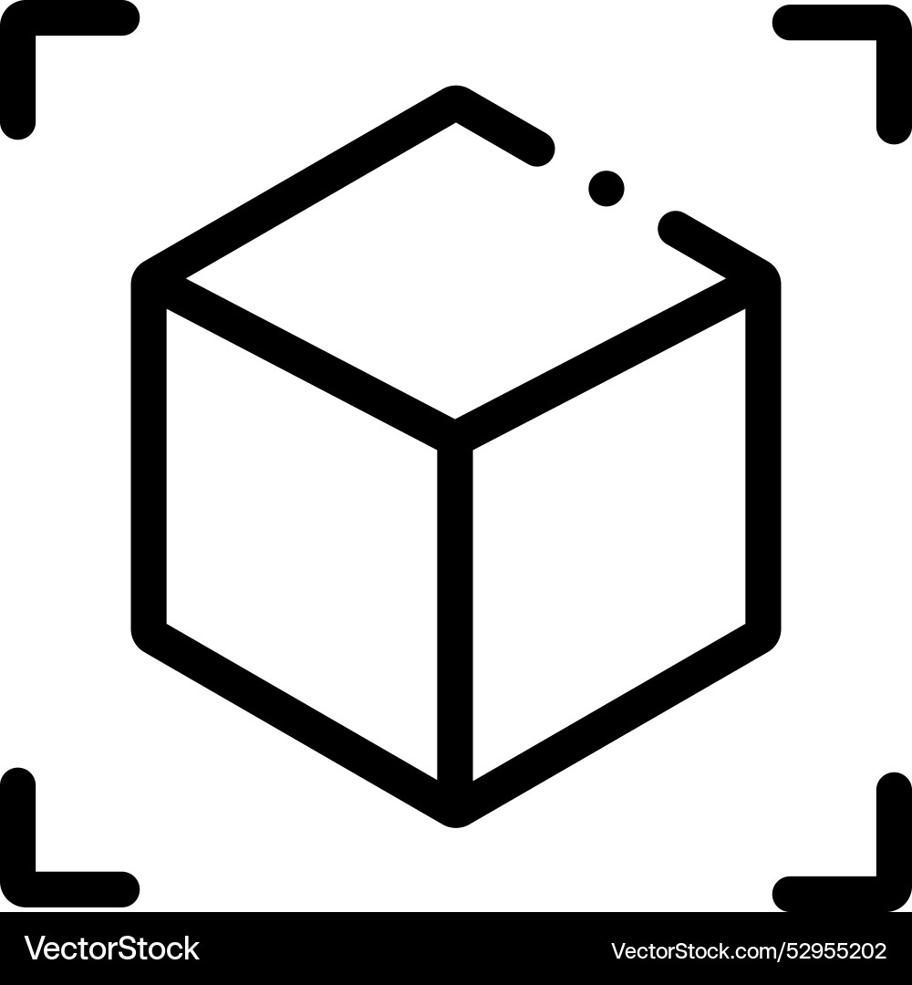 Cube icon thin linear style design isolated Cube icon thin linear style design isolated vector image