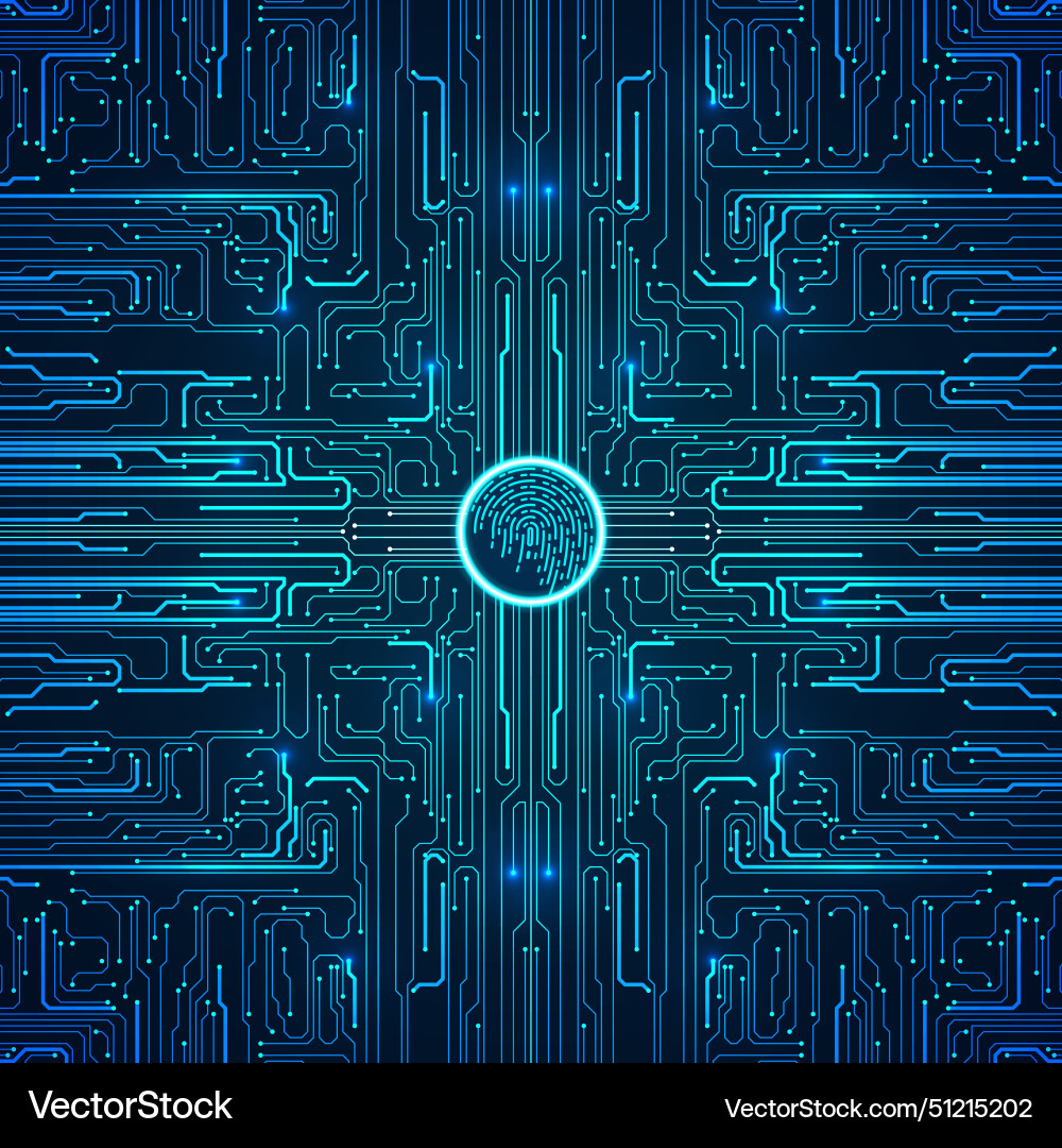 Cyber security by dint of fingerprint scanning Cyber security by dint of fingerprint scanning vector image