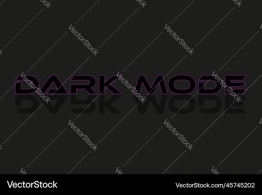 Dark mode text on gray background vector image