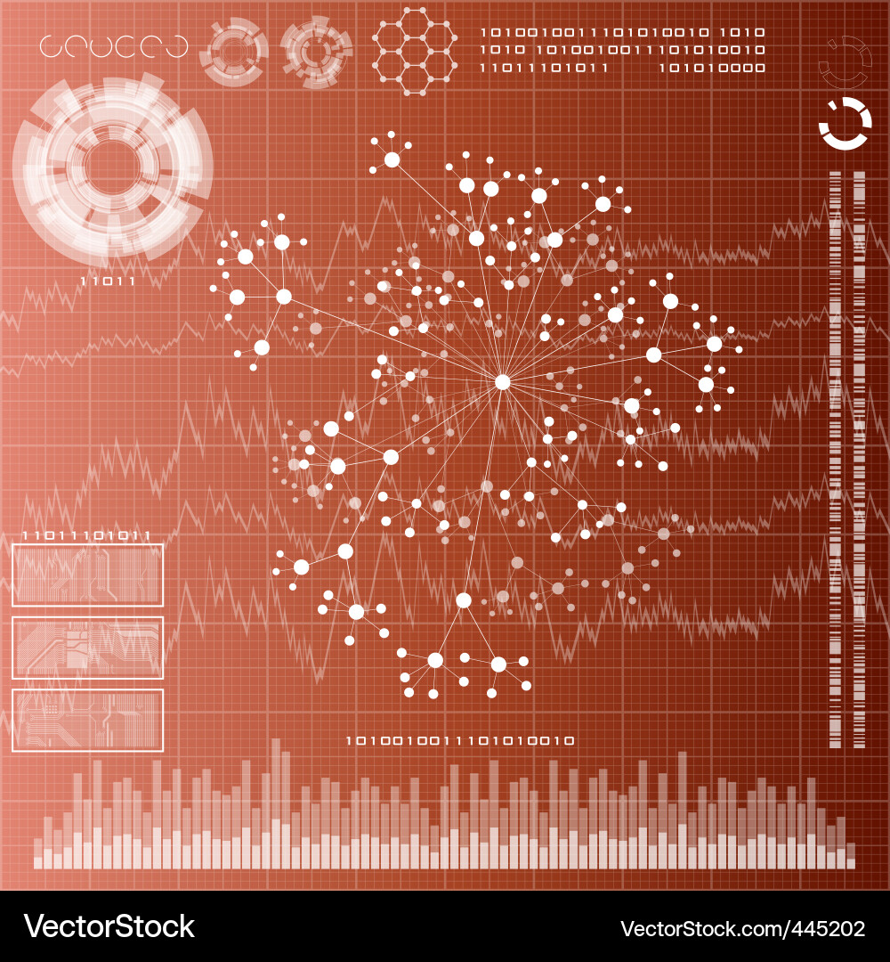 Digital Code Circuit Background Vector Image