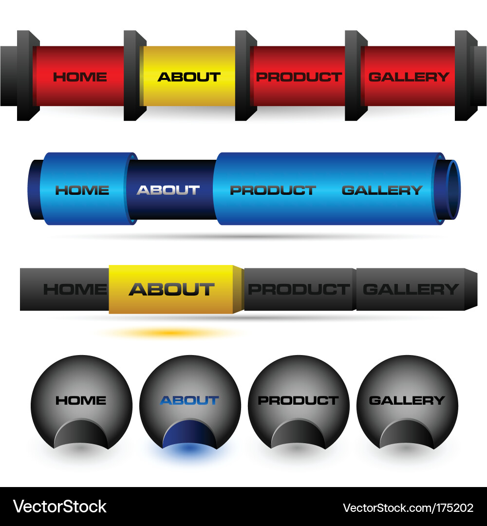 Editable website buttons vector image
