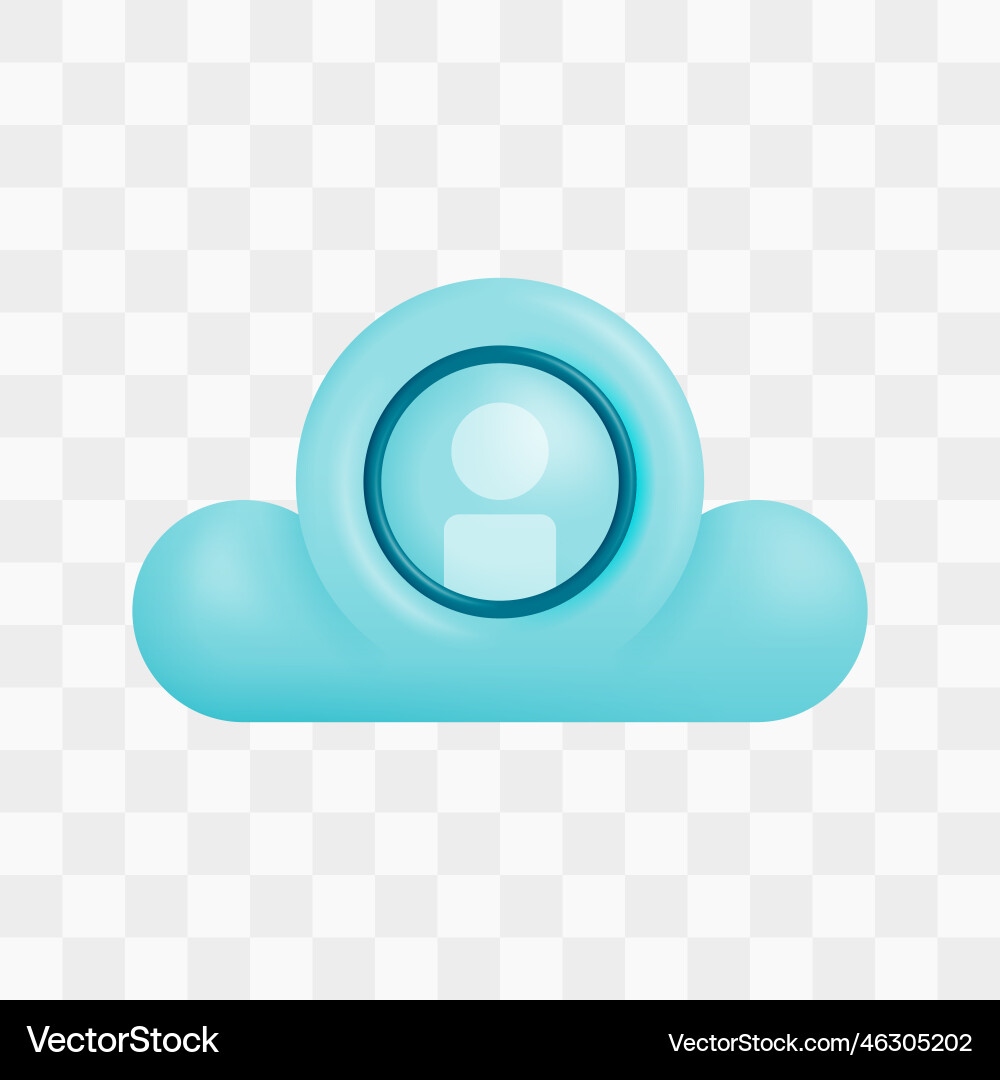Icon with 3d render style of user profile Icon with 3d render style of user profile vector image