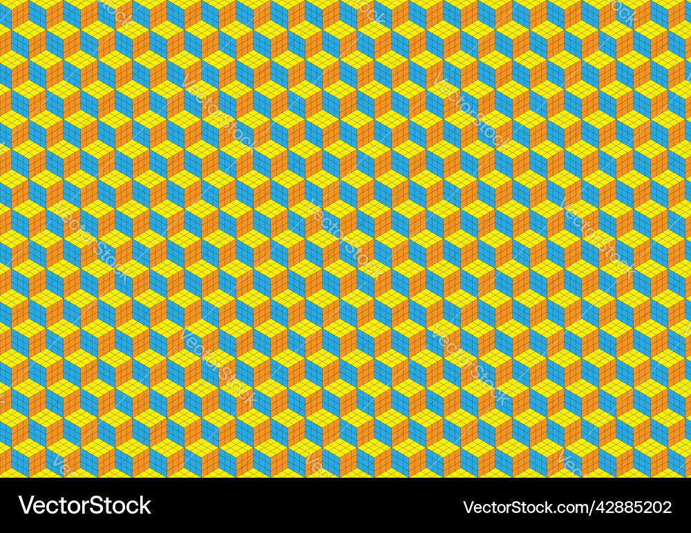 Magic cube pattern seamless design color block Magic cube pattern seamless design color block vector image