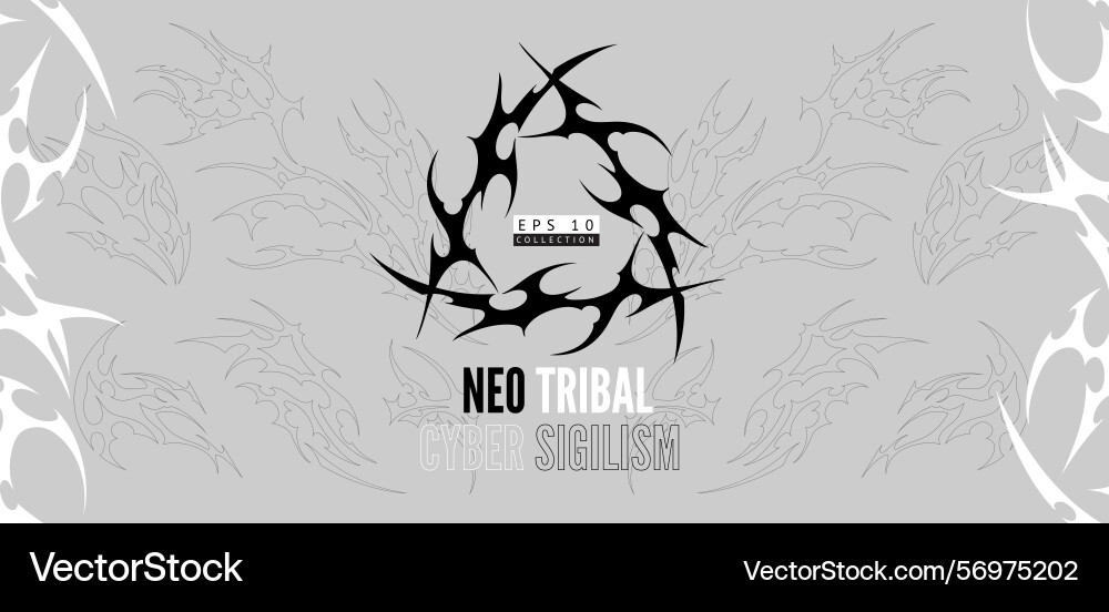 Neo tribal triangle form element banner Neo tribal triangle form element banner Vector Image