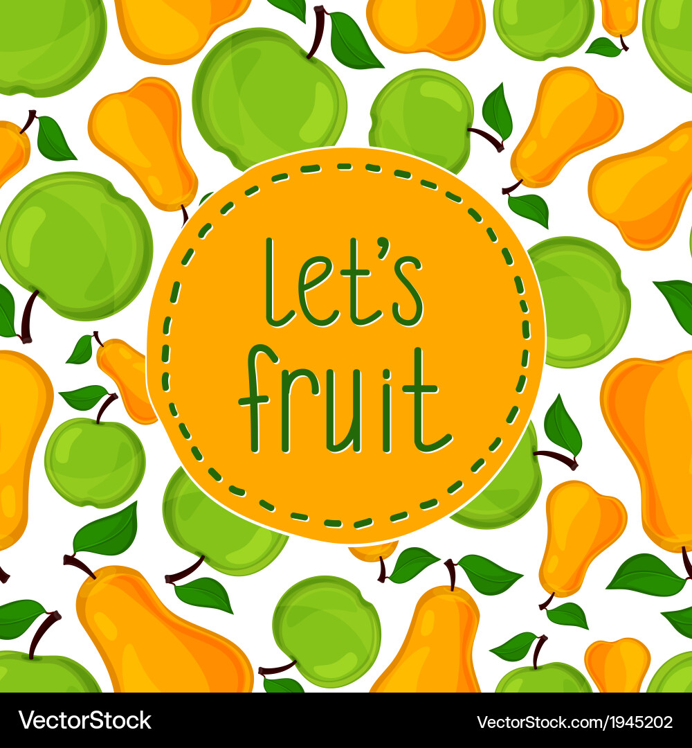 Pear and Apple Seamless Pattern Vector Image
