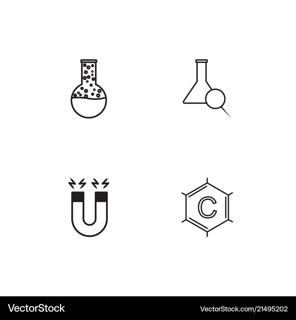 Science linear icons set simple outline vector image