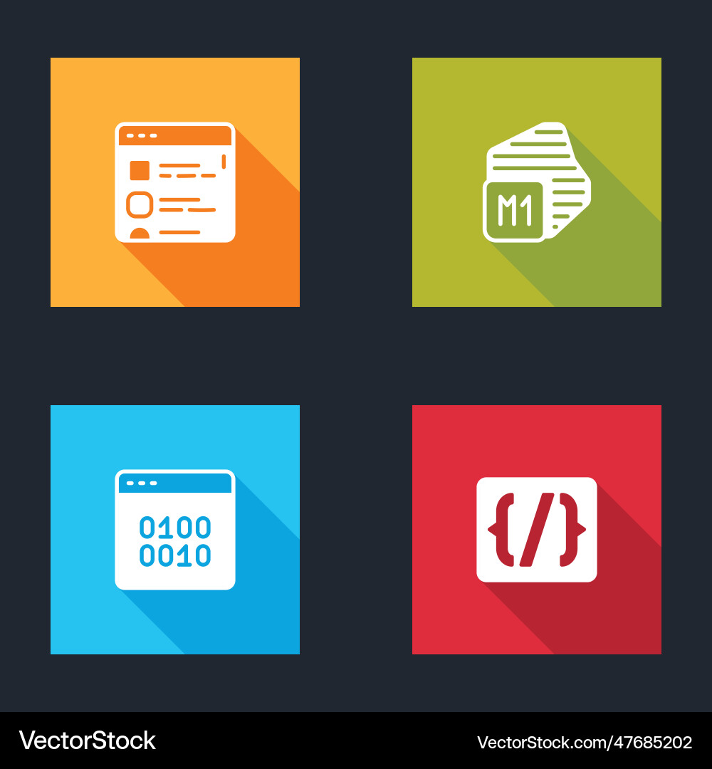 Set browser files processor binary code Set browser files processor binary code vector image