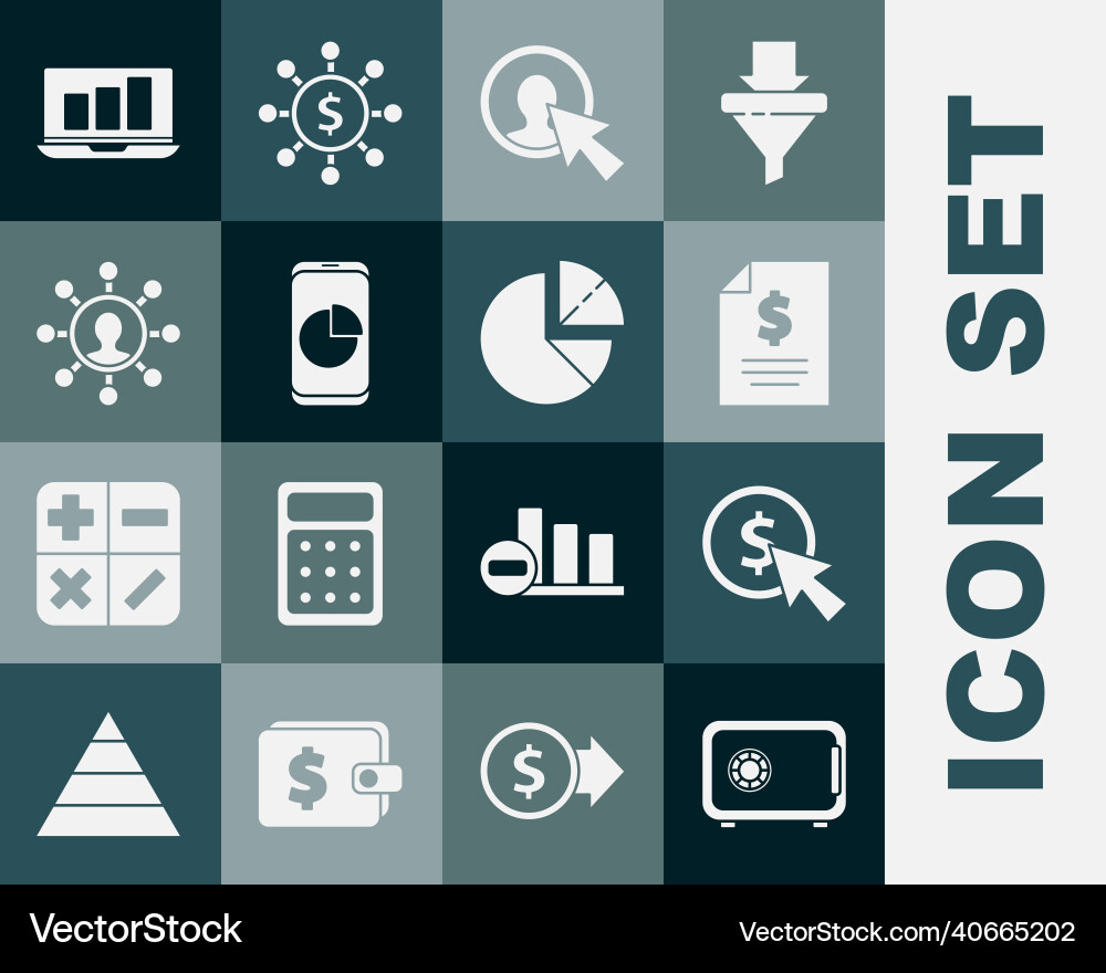 Set safe cursor and coin contract money user Set safe cursor and coin contract money user vector image