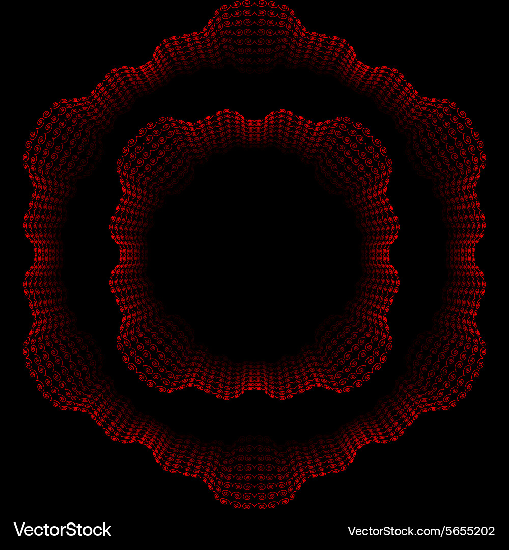 Wavy ornament and frame of curly pattern Vector Image