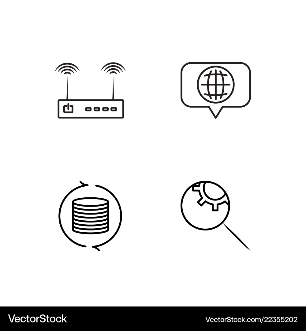 Web simple outlined icons set Web simple outlined icons set Vector Image