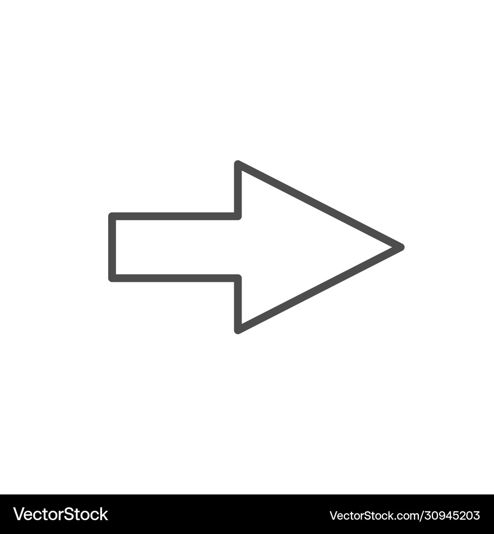 Arrow line icon and pointer sign vector image