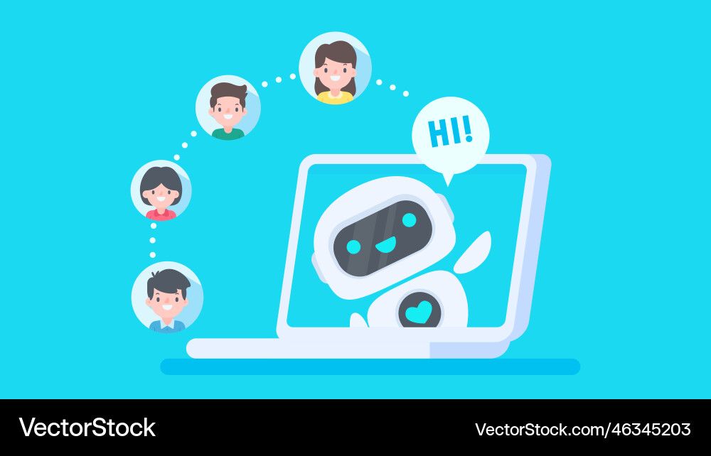 Auto reply system with intelligent robots provide Auto reply system with intelligent robots provide vector image