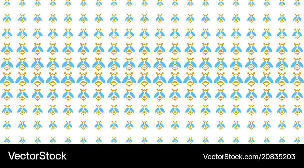 Bee shape halftone array Vector Image