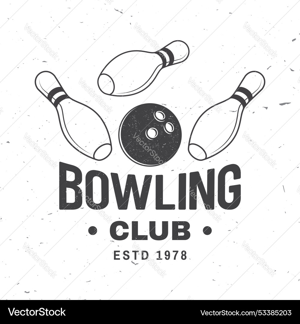 Bowling sports club logo badge design vintage Bowling sports club logo badge design vintage vector image