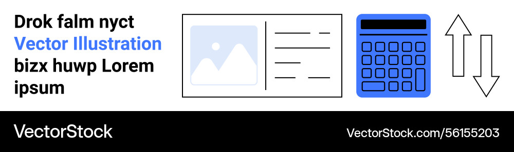 Calculator with document and arrows representing Calculator with document and arrows representing Vector Image